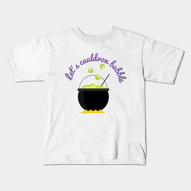 Halloween Witches Cauldron Kids T-Shirt by Teequeque